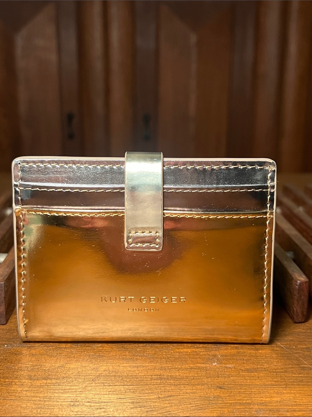 EUC Kurt Geiger Metallic Tricolor Card Wallet - Picture 2 of 3
